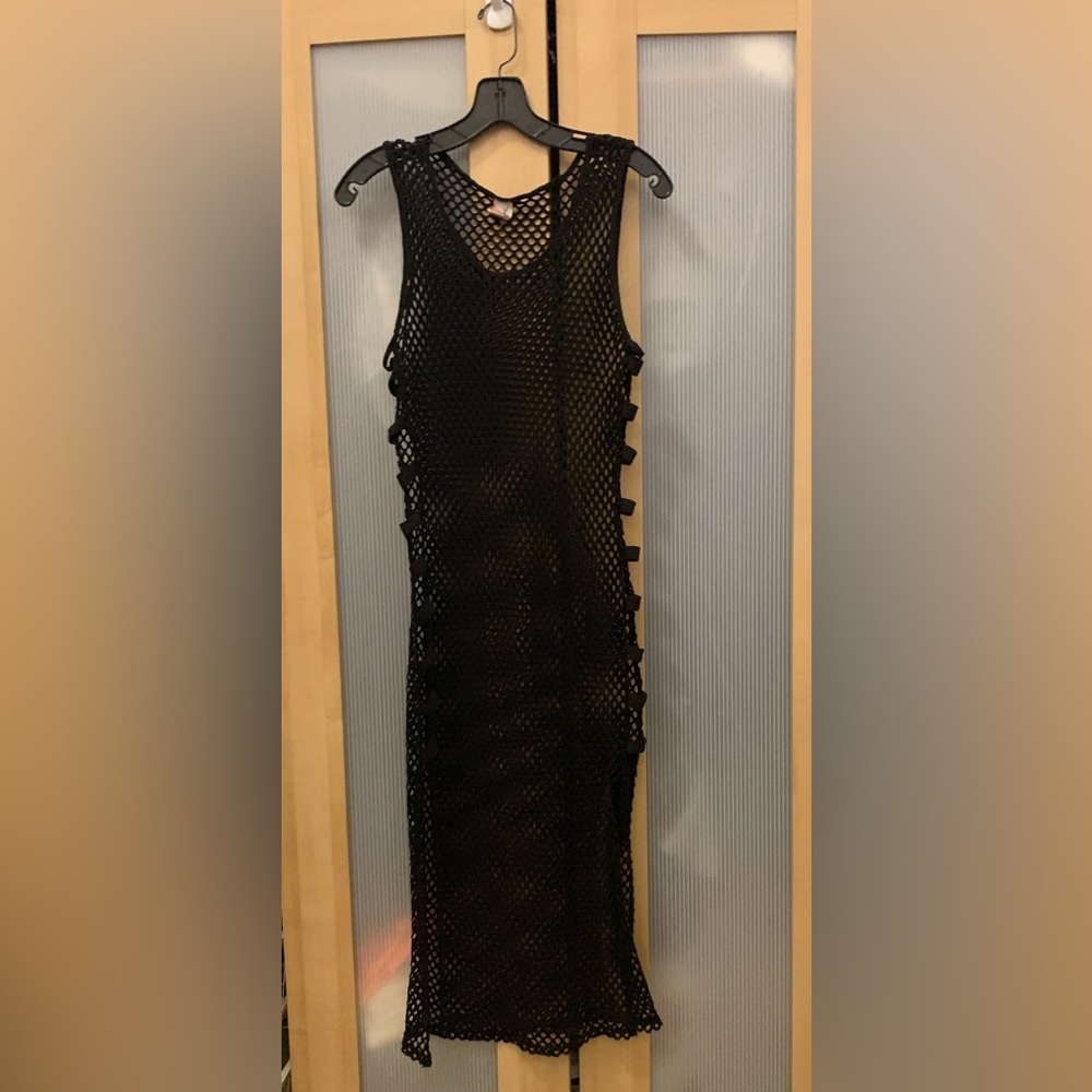Black fishnet stretchy dress Size 1XL - Picture 1 of 10